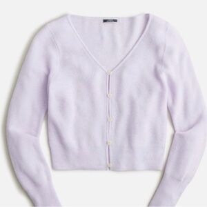J. Crew Cashmere Featherweight Cropped Cardigan Sweater